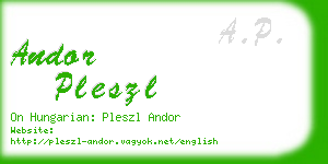 andor pleszl business card